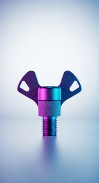 Large metal wing screw designed for rapid manual adjustment of folding outdoor gear, essential hardware for securing shelter components, wing nut, component, structure