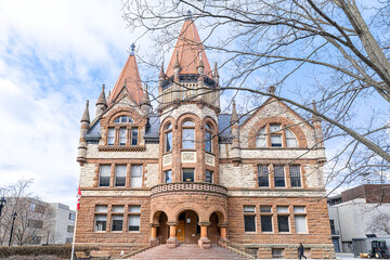 Fototapeta premium Colonial Victoria College. Ancient architecture in Toronto, Canada