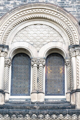 Fototapeta premium Colonial window. Ancient architecture in Toronto, Canada