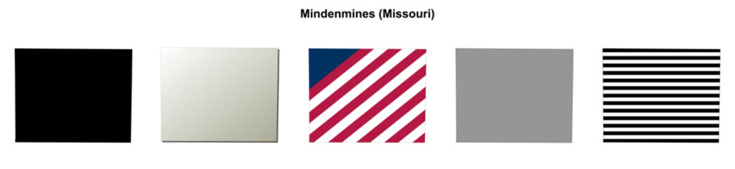 Fototapeta premium Mindenmines (Missouri) blank outline map set