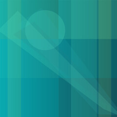 Obraz premium Abstract geometric background with teal gradients. Modern turquoise pattern with overlapping circles and squares. Minimalist emerald vector illustration.