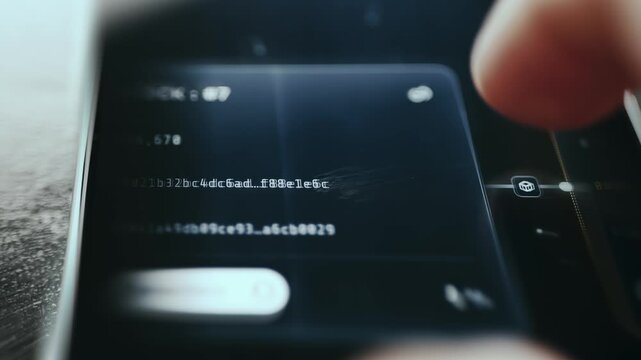 Visualization of mining interface with blocks