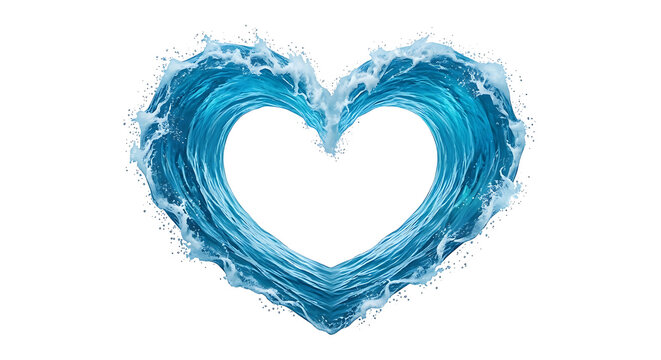 Ocean wave heart shape illustration 