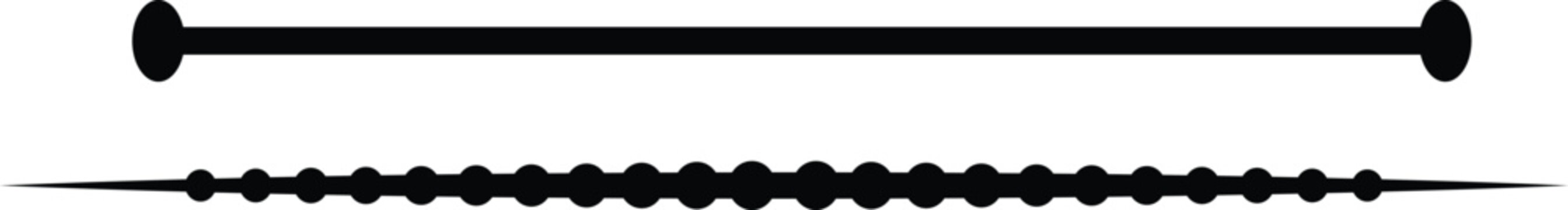 Minimalist Black Line Divider Set Dotted Graphic Vector Elements