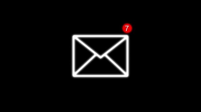message icon animation. white color message box icon message animation. New message. Mail inbox notification icon animation