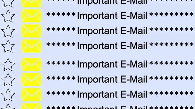 Animated Important E-Mail on Webmail. Seamless Loops. 4k video animation
