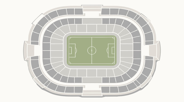 Abstract generic stadium layout map with organized seating sections and arena floor plan, clean flat vector illustration for sports facility design and event planning on light background.