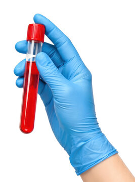 PNG Gloved hand holding test tube
