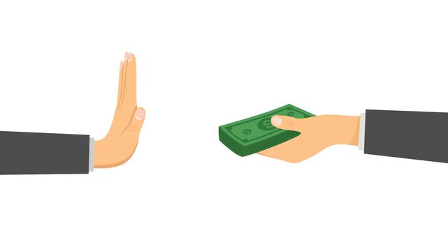 refusing bribery video animation stop bribery concept