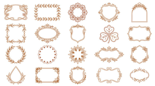 Elegant Vector Frames and Borders Collection: Vintage Ornate Design Elements for Invitations and Decor