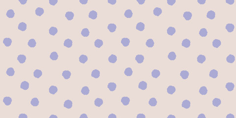 Playful lavender polka dot pattern scattered across light beige background offering charming seamless design for fabric wallpaper wrapping paper nursery decor and cheerful creative project © SpainArts