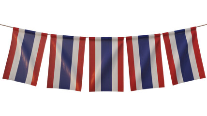 Fototapeta premium Celebrate Thailand with vibrant flag bunting perfect for festivals, events, and patriotic displays honoring Thai culture