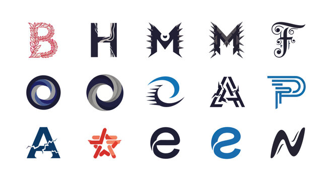 Collection of 15 Modern and Abstract Letter Logos for Branding and Design