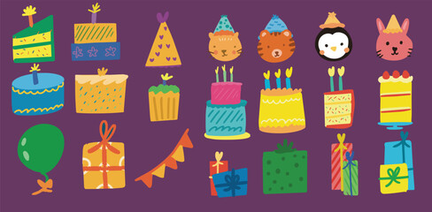 Fototapeta premium birthday candles set