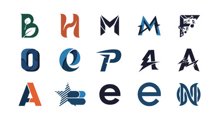 Fototapeta premium Collection of Creative Letter Logos and Monograms