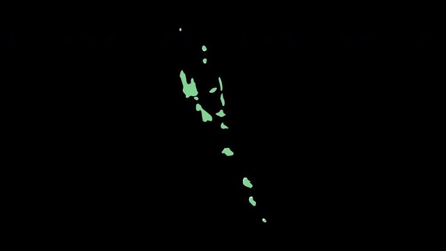Vanuatu green 3D map spin perfect 10 second loop black background