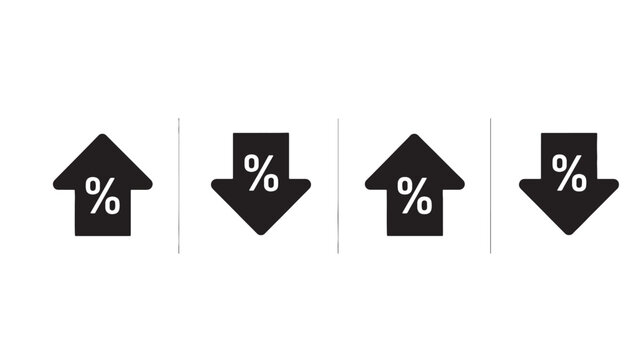 "Arrow icons symbolizing percentage changes and data trends."