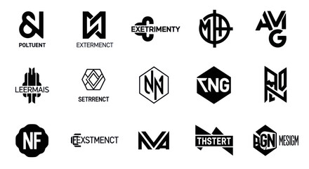 Fototapeta premium Collection of Modern Abstract Logos and Monograms