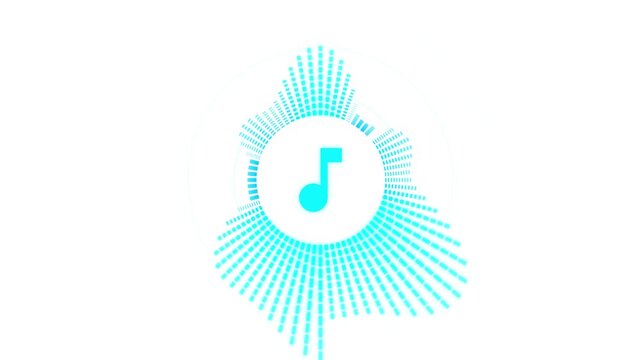 Abstract Music Waveform with Musical Note Icon.