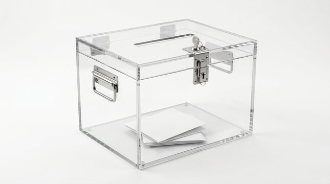Portable Ballot Box for Voting Elections Isolated on White Background - Democratic Process Equipment