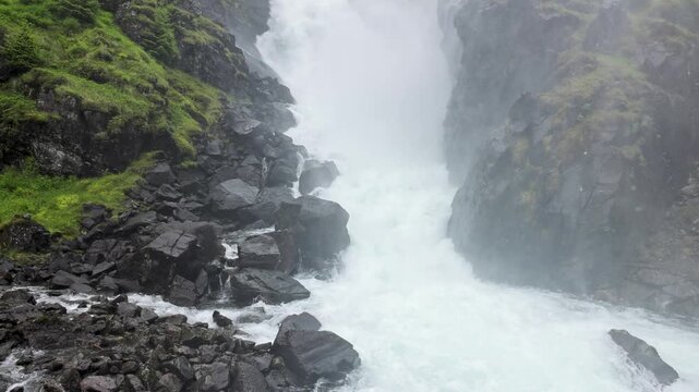The famous Latefossen waterfall in Norway.