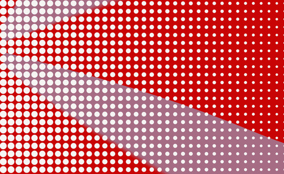 A pattern of white round dots (halftone dots) arranged neatly in a grid formation. This dot pattern has a size transition (halftone gradation)