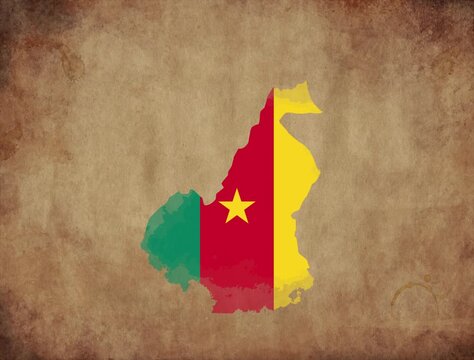 Cameroon map with the flag inside animation paper video 4K
