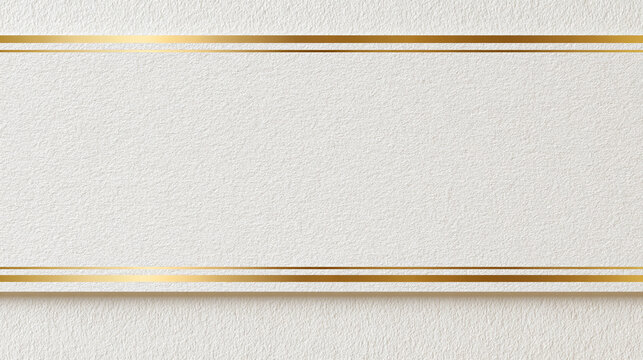 金色の罫線と白い紙の質感の背景フレーム
