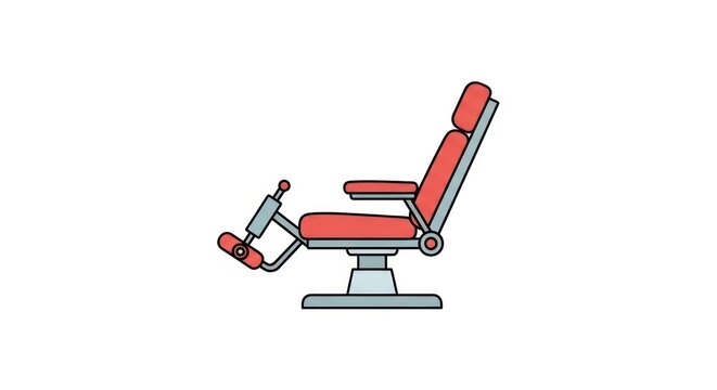 Reclining chair with footrest on white.