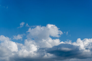 Fototapeta premium White Clouds In Clear Blue Sky Background