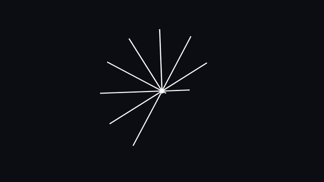  twelve thin lines pulse outward from the center on a continuous staggered cycle