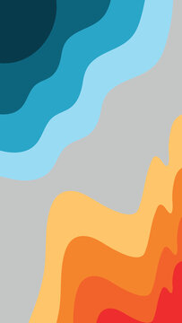 Abstract Organic Wavy Lines Colorful Background Vector Pattern Design