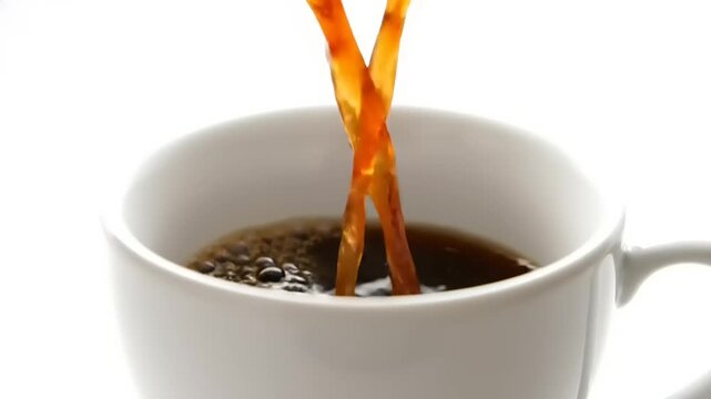 Coffee Being Poured into White Cup 2.