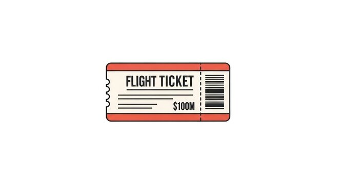 Flight ticket with barcode and details.