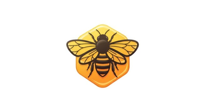 Bee Insect Honeycomb Icon Graphic.