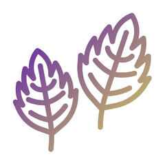 Mint Leaf icon illustration. This is a vector single icon with a line gradient style. It is suitable for various purposes, including website design, mobile app design, and logo design. © Arif Setyadi