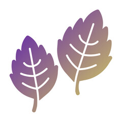 Mint Leaf icon illustration. This is a vector single icon with a solid gradient style. It is suitable for various purposes, including website design, mobile app design, and logo design. © Arif Setyadi