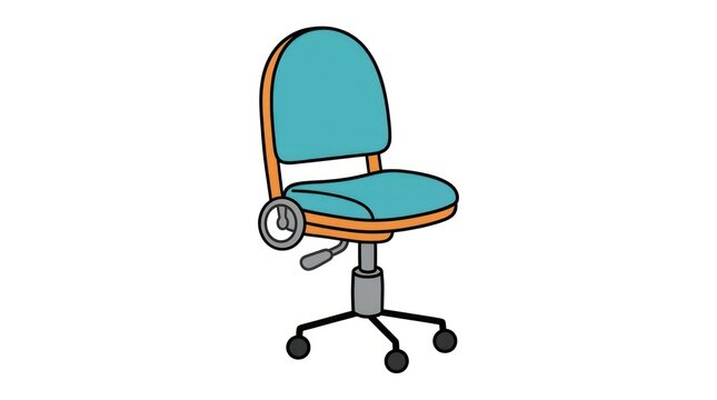 Office chair with blue seat.