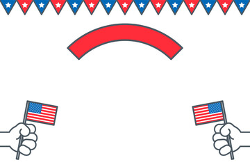 Obraz premium USA cartoon png border, transparent background