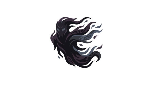Abstract dark smoke spirit entity graphic design.