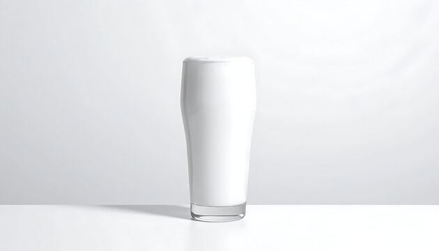 Isolated pint beer glass filled with frothy lager, refreshing beverage, pub drink