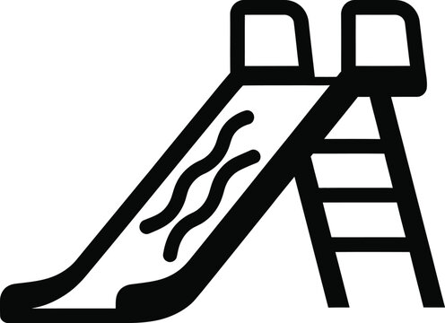 Playground slide icon with ladder black and white