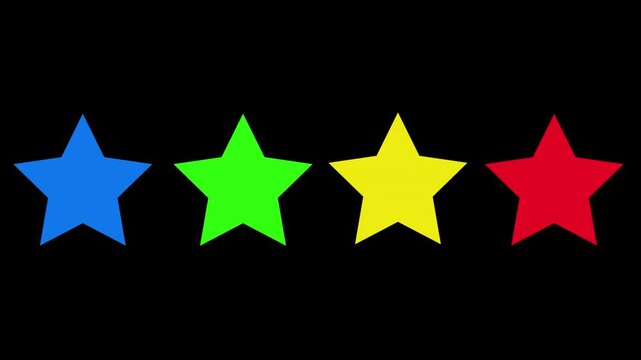 stars rating the quality of product and service.golden Five star rating icon animated video .4k video animation star review concept, Rating stars icon animation, glowing five star flat symbol animatio