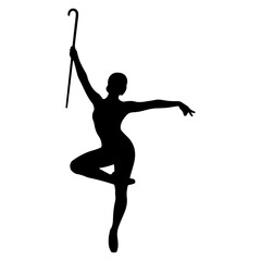 Silhouette of a Dancer with a Cane. © Erik