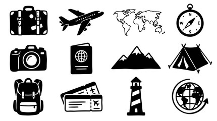 Fototapeta premium Travel and Adventure Icons Collection.