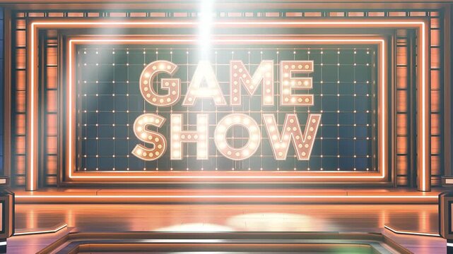 Game show stage lights marquee sign studio entertainment live video
