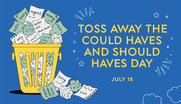 Yellow trash can filled with paper notes for awareness day