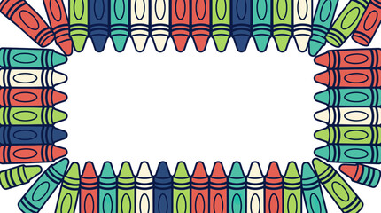 Obraz premium Colorful Crayon Border Frame for School and Back to School Designs