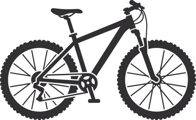 Fototapeta premium Detailed mountain bike icon representing cycling, outdoor adventure, fitness, transportation, and recreational sports. Ideal for biking clubs, sports content, travel projects, and active lifestyle