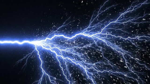 Bright blue electrical discharge sparks against a dark background